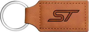 Ford Focus ST Rectangular Brown Leather Key Chain