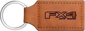 Ford F150 FX4 Off Road Rectangular Brown Leather Key Chain