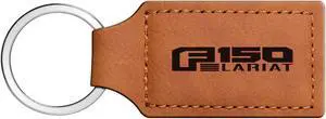Ford F150 Lariat Rectangular Brown Leather Key Chain