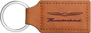 Ford Thunderbird Rectangular Brown Leather Key Chain