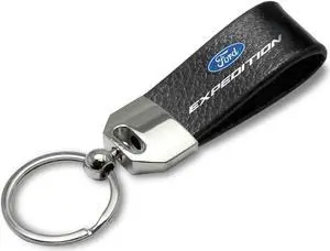Ford Expedition Large Genuine Black Leather Loop Strap Key Chain