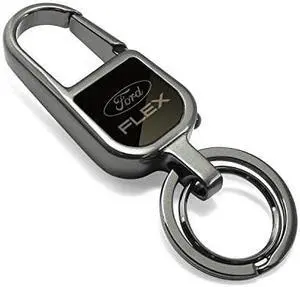 Ford Flex Black Snap Hook LED Light Metal Key Chain by iPick Image, Made in USA