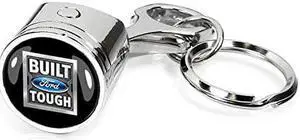 Ford Built-Ford-Tough Chrome Finish Engine Piston and Rod Metal Key Chain