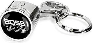 Ford Mustang Boss 302 Chrome Finish Engine Piston and Rod Metal Key Chain