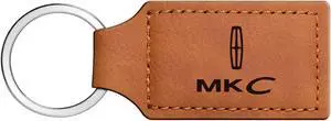 Lincoln Rectangular Brown Leather Key Chain - MKC