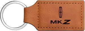 Lincoln Rectangular Brown Leather Key Chain - MKZ