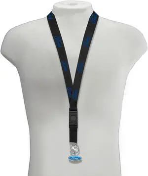 Ford Logo Black Strap ID Holder Lanyard with 3D Ford Metal Key Chain Charm