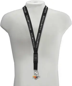 Ford Mustang Black Strap ID Holder Lanyard with 3D Flame Pony Metal Key Chain Charm