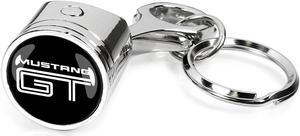 Ford Mustang GT Chrome Finish Engine Piston and Rod Metal Key Chain