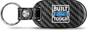 Ford Built-Ford-Tough 100% Real Black Carbon Fiber Tag Style Key Chain