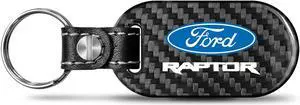 Ford F-150 Raptor 100% Real Black Carbon Fiber Tag Style Key Chain