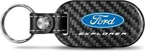 Ford Explorer 100% Real Black Carbon Fiber Tag Style Key Chain