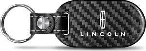 Lincoln 100% Real Black Carbon Fiber Tag Style Key Chain