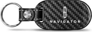 Lincoln Navigator 100% Real Black Carbon Fiber Tag Style Key Chain