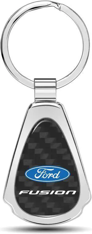 Ford Fusion Real Black Carbon Fiber Chrome Metal Teardrop Key Chain