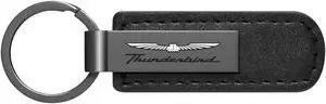 Ford Thunderbird Gunmetal Black Metal Plate PU Leather Strap Key Chain
