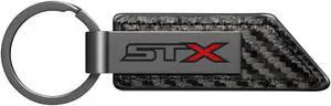 Ford F-150 STX 4x4 Gunmetal Black Gray Metal & Carbon Fiber Texture Leather Key Chain