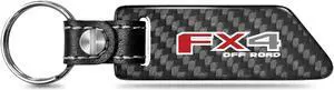 Ford F-150 FX4 Off Road Real Carbon Fiber Blade Style Leather Strap Key Chain