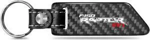 Ford F-150 Raptor SVT Real Carbon Fiber Blade Style with Leather Strap Key Chain