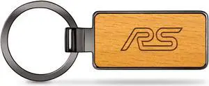 Ford Focus RS Laser Engraved Maple Wood Gunmetal Frame Case Key Chain