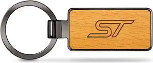 Ford Focus ST Laser Engraved Maple Wood Gunmetal Frame Case Key Chain