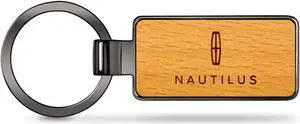 Lincoln Nautilus Laser Engraved Maple Wood Gunmetal Frame Case Key Chain