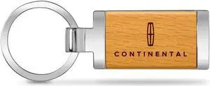 Lincoln Continental Laser Engraved Maple Wood Chrome Metal Trim Key Chain