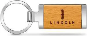 Lincoln Laser Engraved Maple Wood Chrome Metal Trim Key Chain