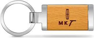 Lincoln MKT Laser Engraved Maple Wood Chrome Metal Trim Key Chain