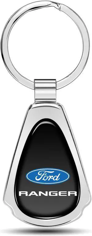 Ford Ranger Black Dome Chrome Metal Teardrop Key Chain