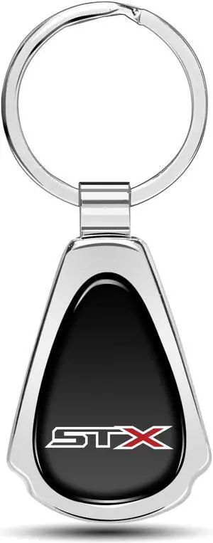 Ford F-150 STX 4x4 Black Dome Chrome Metal Teardrop Key Chain