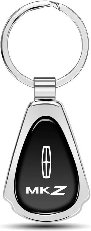 Lincoln MKZ Black Dome Chrome Metal Teardrop Key Chain