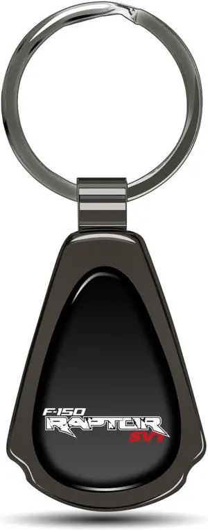 Ford F-150 Raptor SVT Black Dome Dark Gunmetal Metal Teardrop Key Chain