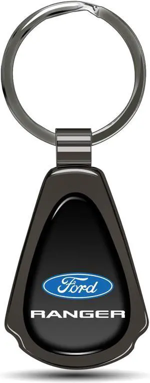 Ford Ranger Black Dome Dark Gunmetal Metal Teardrop Key Chain