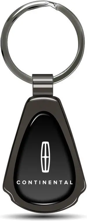 Lincoln Continental Black Dome Gunmatel Black Metal Teardrop Key Chain