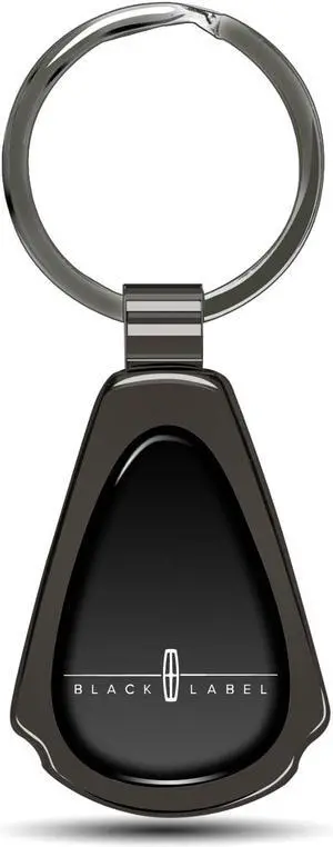 Lincoln Black Label Black Dome Gunmatel Black Metal Teardrop Key Chain