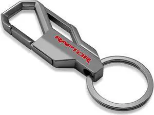 Ford F-150 Raptor in Red Gunmetal Black Carabiner-style Snap Hook Metal Key Chain