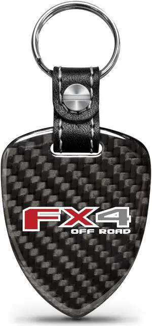 Ford F150 FX4 Off Road Real Black Carbon Fiber Large Shield-Style Key Chain