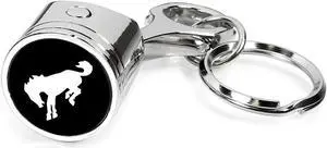 Ford Bronco Chrome Finish Engine Piston and Rod Metal Key Chain Keychain