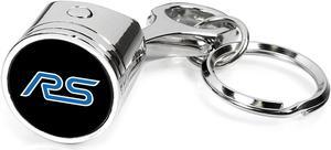 Ford RS Chrome Finish Engine Piston and Rod Metal Key Chain Keychain