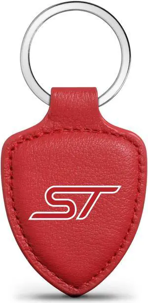 Ford Focus ST Red Real Leather Shield-Style Key Chain