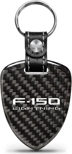Ford F-150 Lightning Real Black Carbon Fiber Large Shield-Style Key Chain