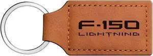 Ford F-150 Lightning Rectangular Brown Leather Key Chain