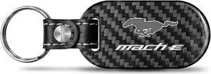 Ford Mustang Mach-E Real Carbon Fiber Dog-Tag Style Key Chain