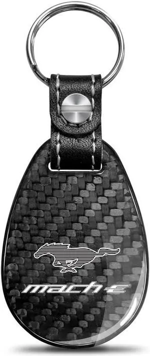 Ford Mustang Mach-E Real Carbon Fiber Large Tear-Drop Key Chain