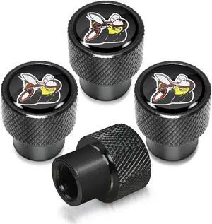 Dodge Scat-Pack Full Color in Black on Black Aluminum Tire Valve Stem Caps