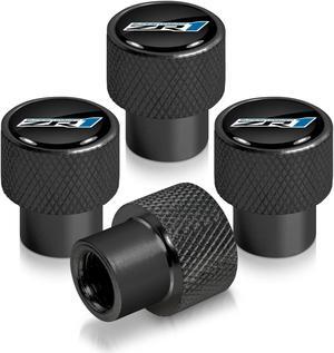 Chevrolet Corvette C6 ZR1 Logo in Black on Black Aluminum Tire Valve Stem Caps