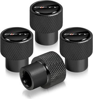 Chevrolet Camaro 50 Years in Black on Black Aluminum Tire Valve Stem Caps
