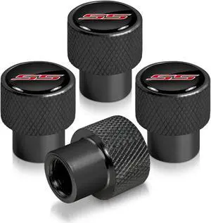Chevrolet Camaro SS Logo in Black on Black Aluminum Tire Valve Stem Caps