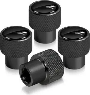 Chevrolet Corvette C7 Stingray in Black on Black Aluminum Tire Valve Stem Caps